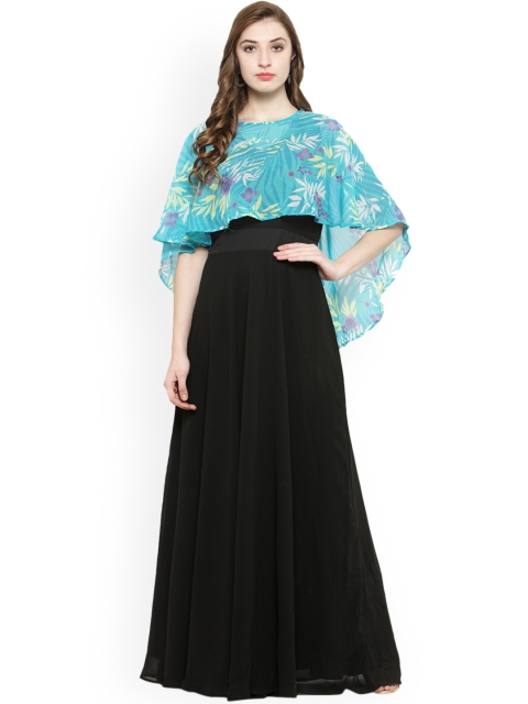 

Just Wow Women Black Solid Maxi Dress