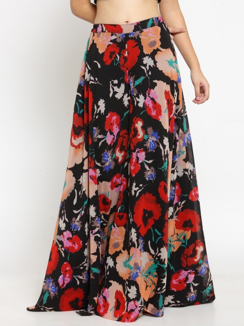 

Just Wow Women Multicoloured Printed Flared Palazzos, Multi