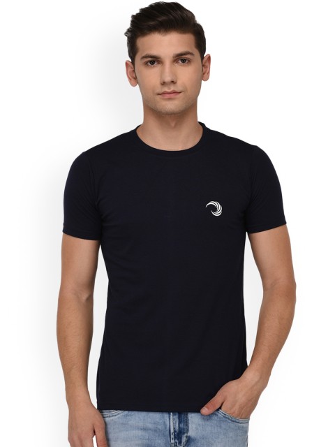 

oneliner Men Black Solid Round Neck T-shirt