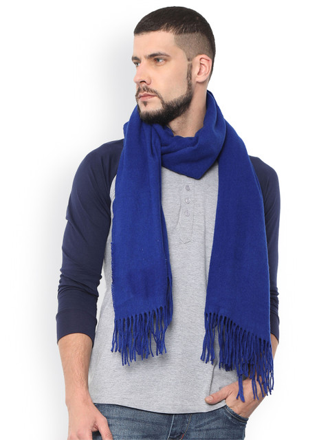 

FabSeasons Blue Solid Wool Scarf
