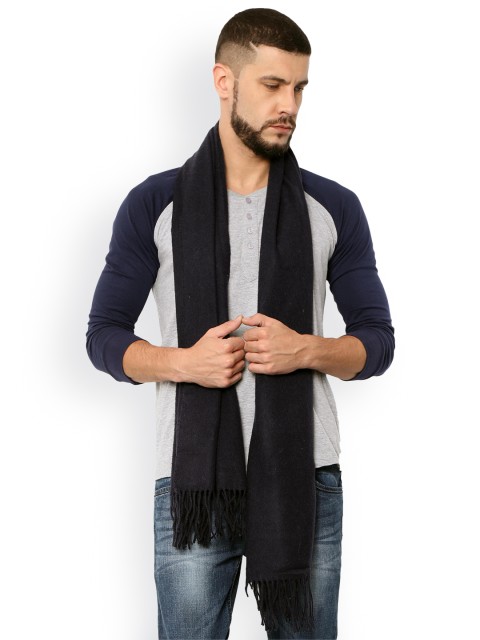 

FabSeasons Navy Blue Solid Wool Scarf