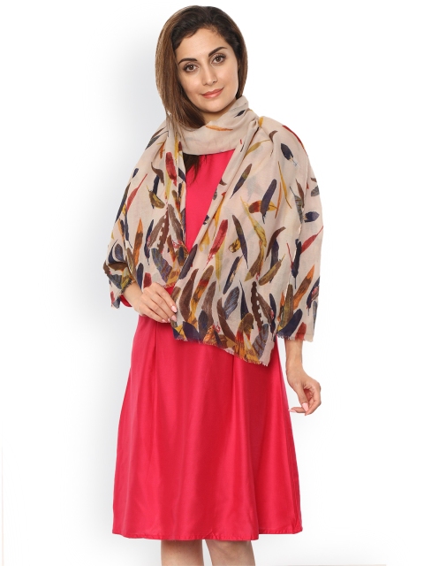 

FabSeasons Beige Printed Scarf