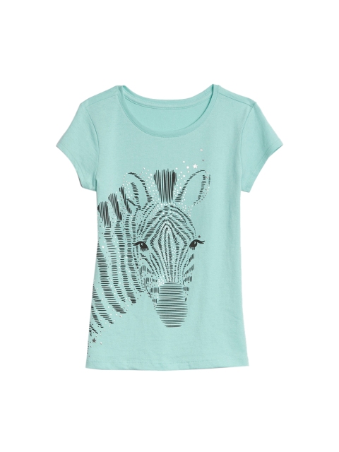 

GAP Turquoise Blue Girls Short Sleeve Graphic T-shirt