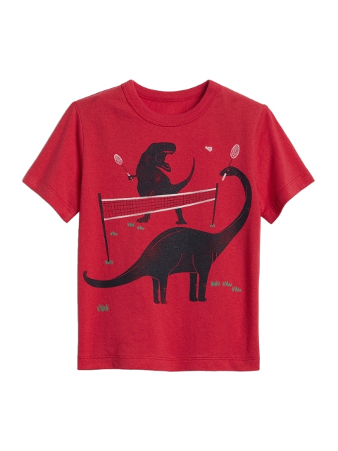 

GAP Boys Red Printed Round Neck T-shirt