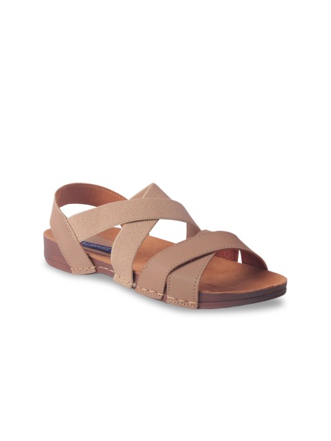 

MSC Women Beige Solid Open Toe Flats