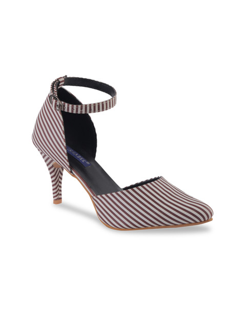 

MSC Women Brown Striped Sandals