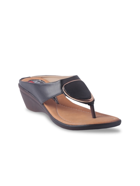 

MSC Women Black Solid Open Toe Flats