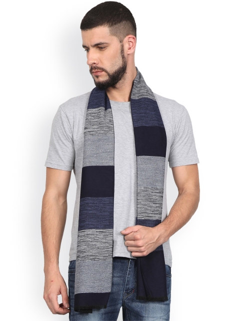 

FabSeasons Men Navy Blue & Grey Colourblocked Woollen Muffler