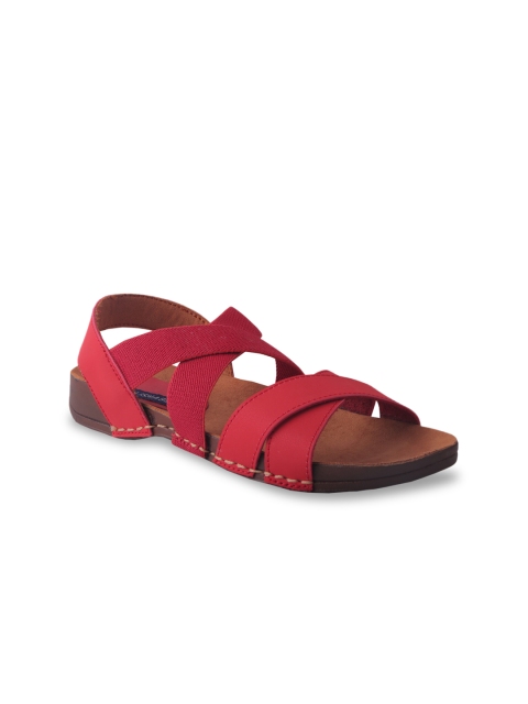 

MSC Women Red Solid Open Toe Flats