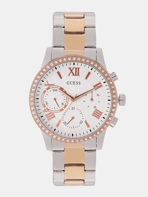 

GUESS Women Off-White Textured Analogue Watch W1069L4-2