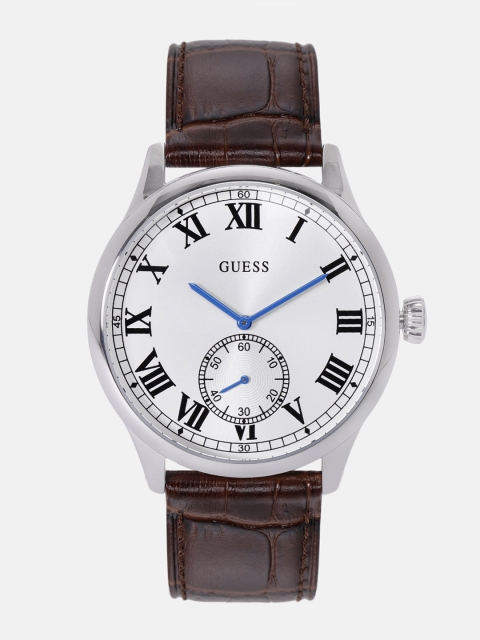

GUESS Men Silver-Toned Analogue Watch W1075G4