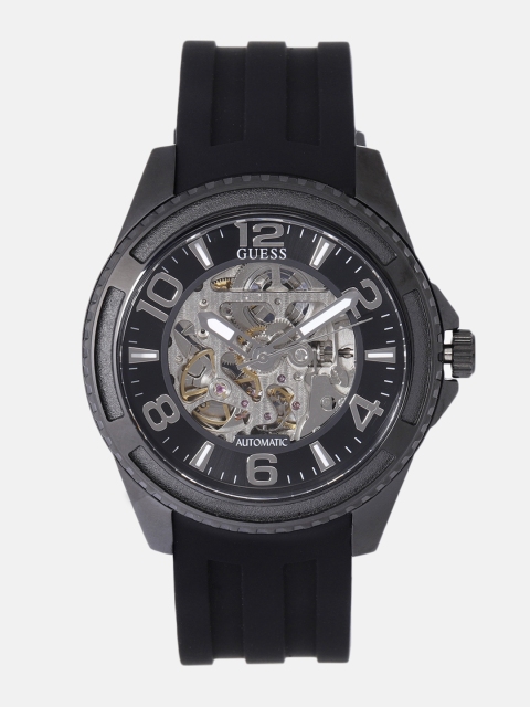 

GUESS Men Black Skeleton Analogue Watch W1178G2