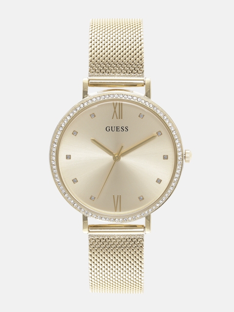 

GUESS Women Gold-Toned Swiss Made Analogue Watch W1154L3