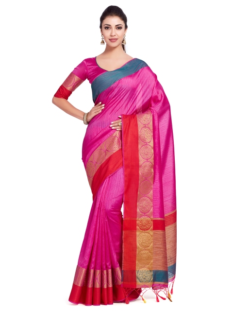 

MIMOSA Pink Art Silk Woven Design Kanjeevaram Saree
