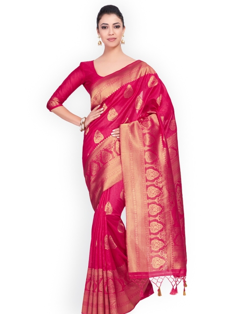 

MIMOSA Pink Art Silk Woven Design Kanjeevaram Saree