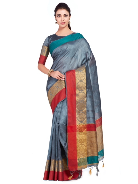 

MIMOSA Grey Art Silk Woven Design Kanjeevaram Saree