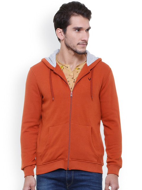 

Allen Solly Men Brown Solid Hooded Sweatshirt