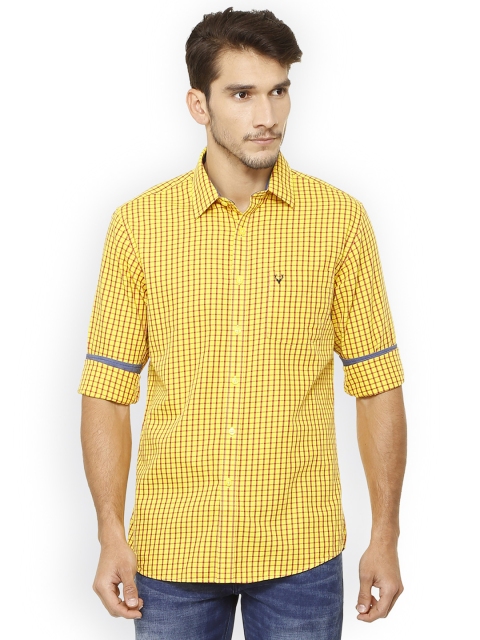 

Allen Solly Men Yellow & Red Slim Fit Checked Casual Shirt