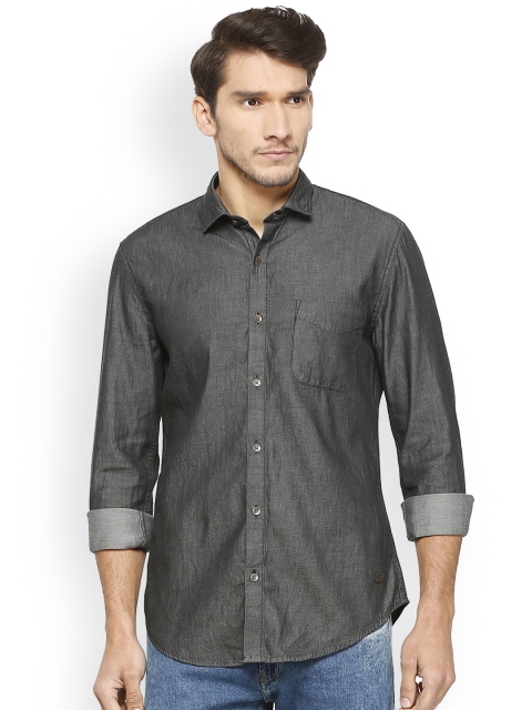 

Peter England Casuals Men Grey Slim Fit Solid Casual Shirt