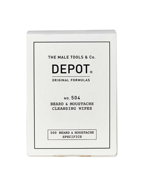 

DEPOT Men No. 504 Beard & Moustache Cleansing Wipes, Off white