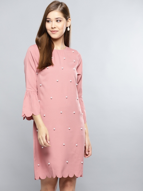 

Harpa Women Dusty Pink Embellished A-Line Dress