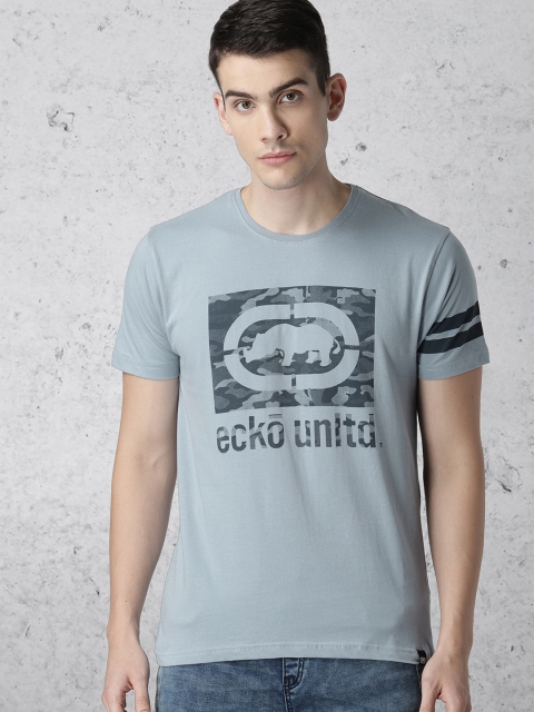 

Ecko Unltd Men Blue Printed Round Neck T-shirt