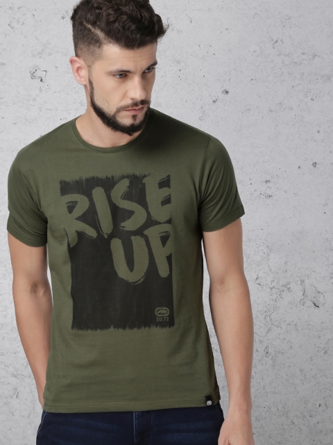 

Ecko Unltd Men Olive Green Printed Round Neck T-shirt