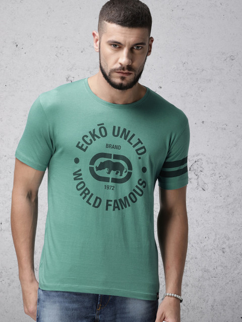 

Ecko Unltd Men Green Printed Round Neck T-shirt