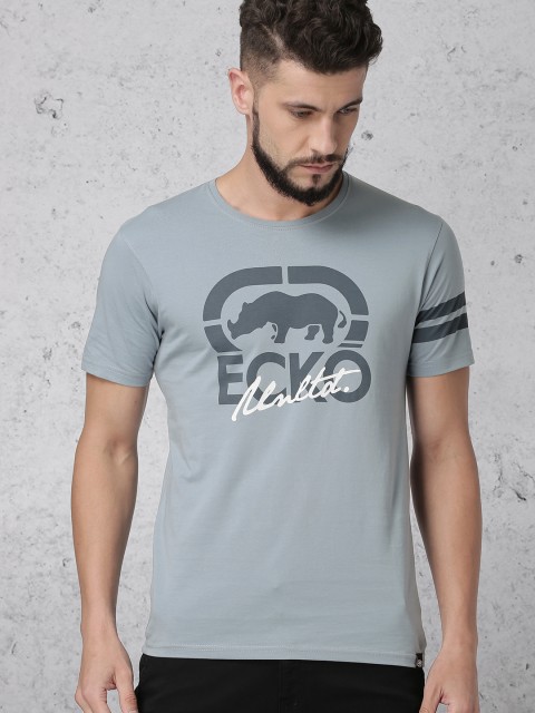 

Ecko Unltd Men Blue Printed Round Neck T-shirt