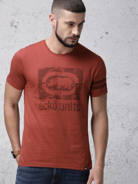 

Ecko Unltd Men Maroon Printed Round Neck T-shirt