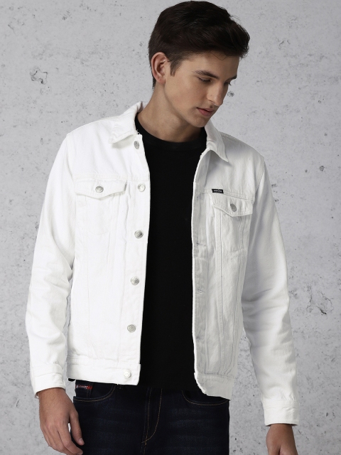 

Ecko Unltd Men White Solid Denim Jacket