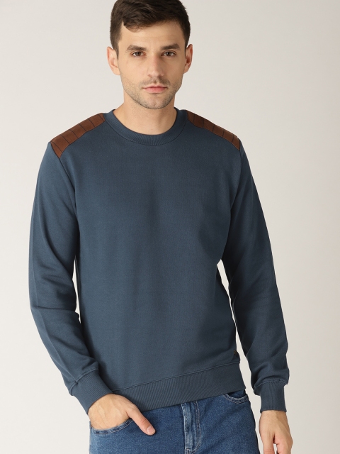 

United Colors of Benetton Men Navy Solid Sweatshirt, Navy blue