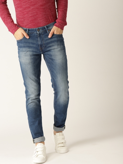 

United Colors of Benetton Men Blue Tapered Fit Mid-Rise Clean Look Stretchable Jeans