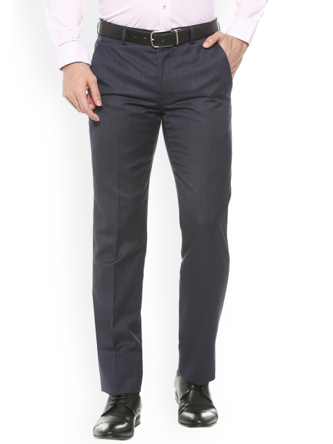 

Van Heusen Men Grey Slim Fit Textured Formal Trousers