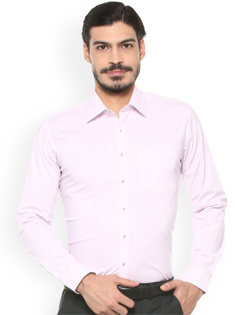 

Van Heusen Men Pink Slim Fit Printed Formal Shirt