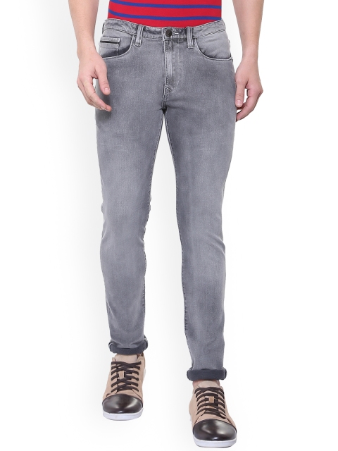 

V Dot Men Grey Skinny Fit Mid-Rise Clean Look Stretchable Jeans