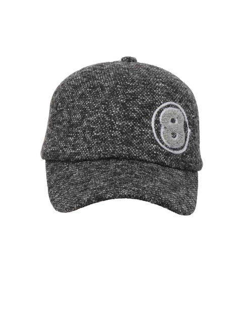

FabSeasons Unisex Grey & Black Self Design Baseball Cap