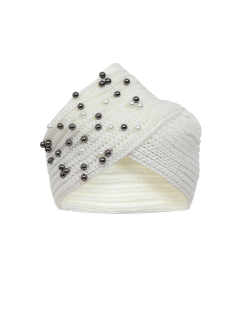 

FabSeasons Women Off-White Embellished Skull Cap