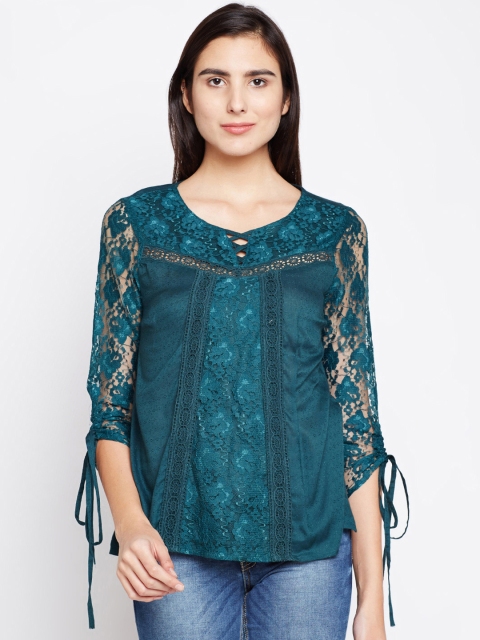

Oxolloxo Women Green Self Design Top