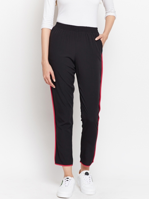 

Oxolloxo Women Black Regular Fit Solid Regular Trousers