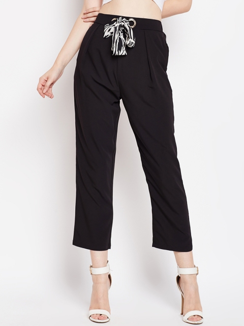 

Oxolloxo Women Black Regular Fit Solid Culottes