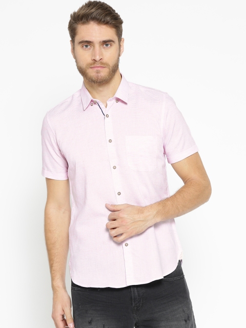 

Peter England Men Pink Slim Fit Striped Casual Shirt