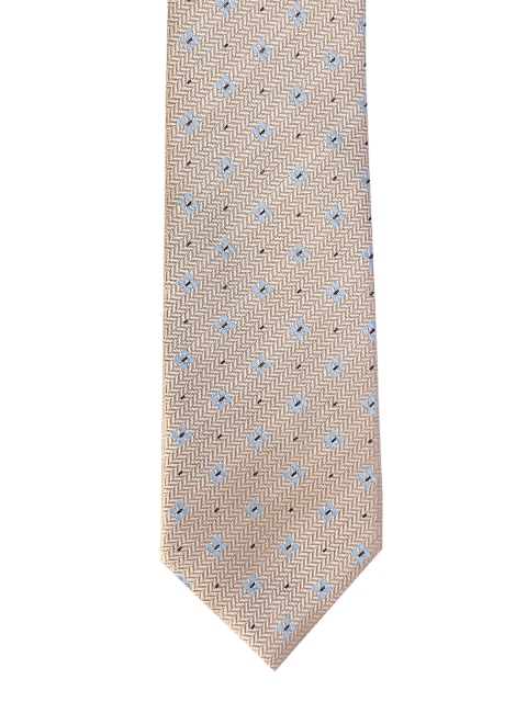 

V Dot Men Beige Woven Design Broad Tie