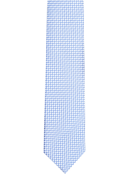 

V Dot Blue Checked Broad Tie