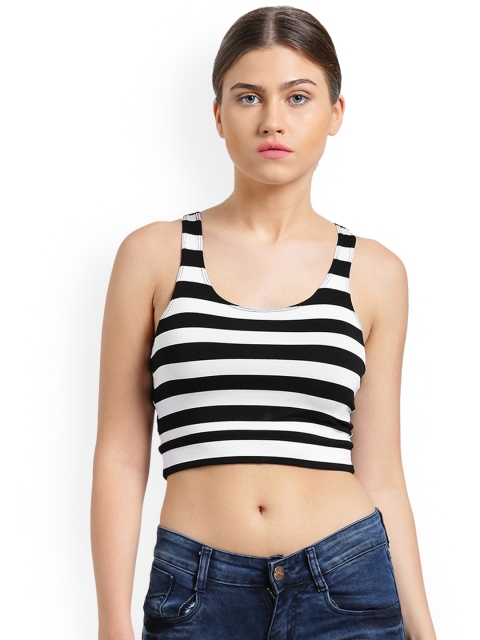 

Zink London Women White Striped Bralette Top