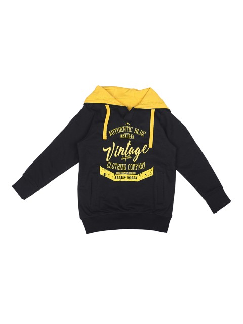 

Allen Solly Junior Boys Black & Yellow Printed Hooded Sweatshirt