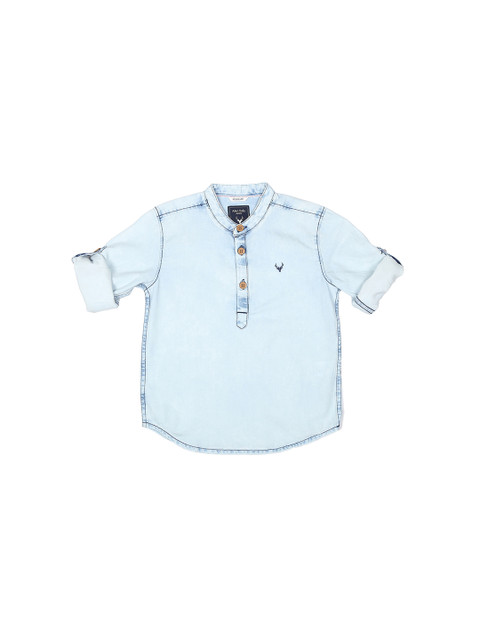 

Allen Solly Junior Boys Blue Regular Fit Solid Casual Shirt