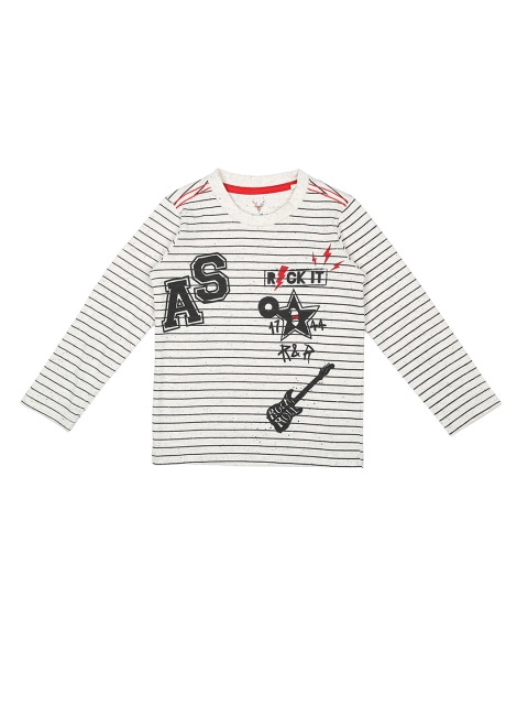 

Allen Solly Junior Boys Off-White Striped Round Neck T-shirt