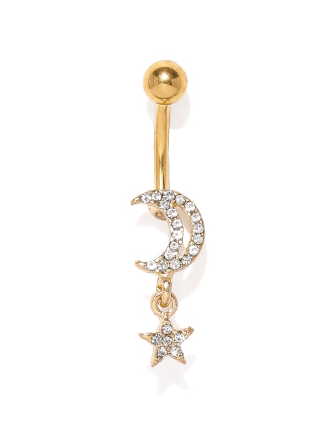 

Accessorize Gold-Toned Moon & Star Shaped Navel Piercing