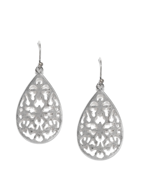 

Accessorize Silver-Toned Teardrop Shaped Drop Earrings